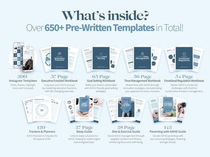 ADHD And Anxiety Focus Kit (Planners,Exercises,Diets,Lifestyle)